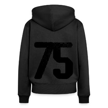 75 number jersey - Women's Premium Organic Zip Hoodie - black - Back - Julia (174cm)
