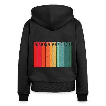 FUTTITINNI Sicily Sizilien Italien Italienisches - Frauen Premium Bio Zip Hoodie - Schwarz - Hinten - Julia (174cm)