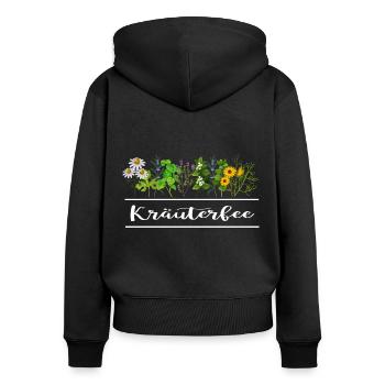 gärtner kräuterfee gartenarbeit garten - Frauen Premium Bio Zip Hoodie - Schwarz - Hinten - Julia (174cm)