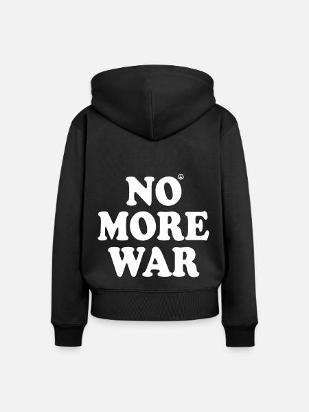 No more war - Frauen Premium Bio Zip Hoodie - Schwarz