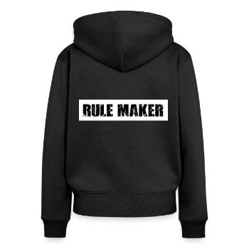 Rule maker - Women's Premium Organic Zip Hoodie - black - Back - Julia (174cm)