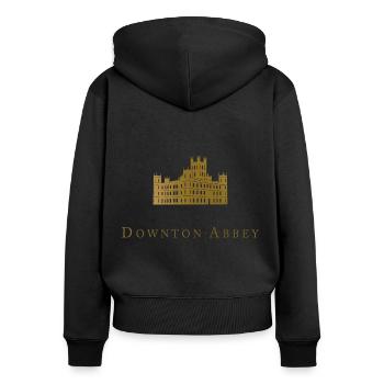 Downton Abbey Highclere Castle - Frauen Premium Bio Zip Hoodie - Schwarz - Hinten - Julia (174cm)