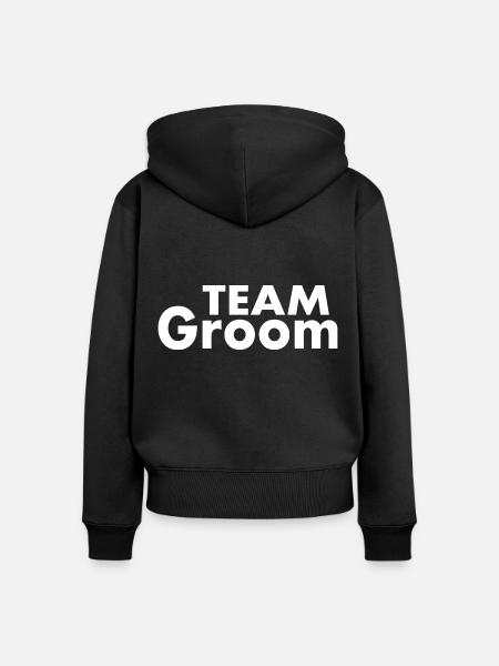 Team groom - Frauen Premium Bio Zip Hoodie - Schwarz