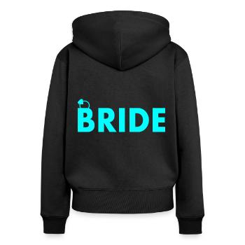 Bride - Frauen Premium Bio Zip Hoodie - Schwarz - Hinten - Julia (174cm)