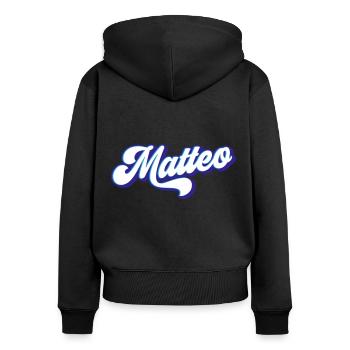 Matteo | Colors changeable - Women's Premium Organic Zip Hoodie - black - Back - Julia (174cm)