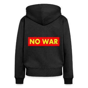 No war - Women's Premium Organic Zip Hoodie - black - Back - Julia (174cm)