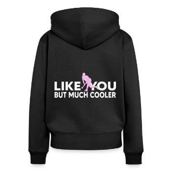 Hockey sur gazon Joueuse de hockey féminin - Sweat à capuche zippé Premium bio Femme - noir - Dos - Julia (174cm)