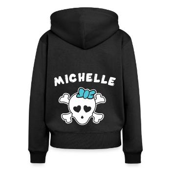 Pirate Michelle Design for Girls and Women - Women's Premium Organic Zip Hoodie - black - Back - Julia (174cm)