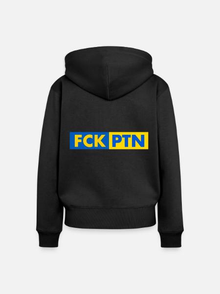 Fck ptn - Frauen Premium Bio Zip Hoodie - Schwarz