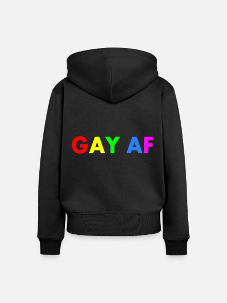 Gay af - Frauen Premium Bio Zip Hoodie - Schwarz