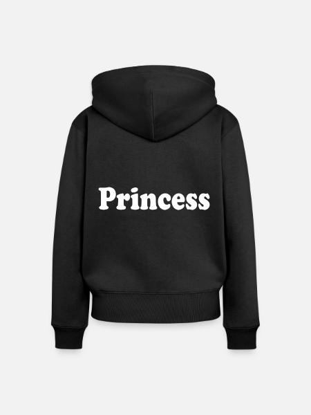 Princess - Frauen Premium Bio Zip Hoodie - Schwarz