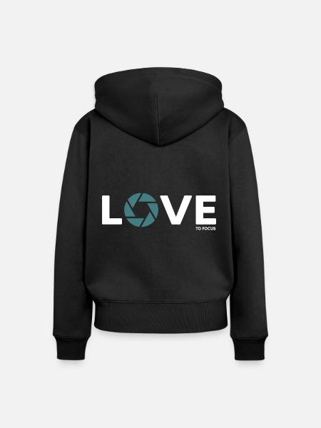 fotograf fotografieren focus objektiv - Frauen Premium Bio Zip Hoodie - Schwarz