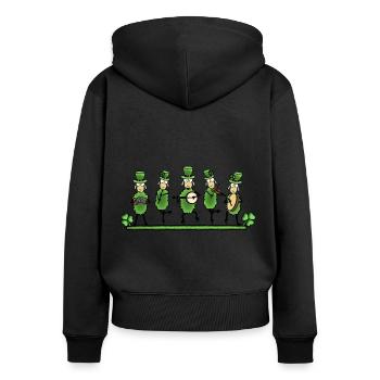 Irish Folk Band Moutons de la musique - Sweat à capuche zippé Premium bio Femme - noir - Dos - Julia (174cm)