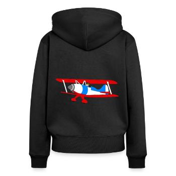 Airplane - Women's Premium Organic Zip Hoodie - black - Back - Julia (174cm)