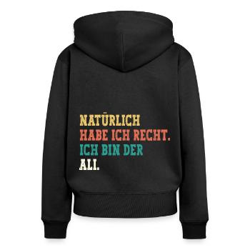 Ali Lustiger Spruch Vorname Name Ali - Frauen Premium Bio Zip Hoodie - Schwarz - Hinten - Julia (174cm)