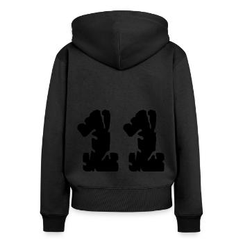 11 Number jersey - Women's Premium Organic Zip Hoodie - black - Back - Julia (174cm)