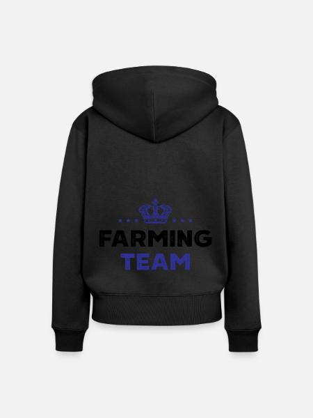 Farming Team - Frauen Premium Bio Zip Hoodie - Schwarz