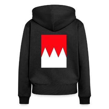 Fränkische Rechen Wappen Symbol Franken - Frauen Premium Bio Zip Hoodie - Schwarz - Hinten - Julia (174cm)