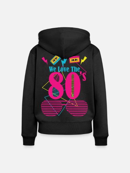 80's love - Frauen Premium Bio Zip Hoodie - Schwarz