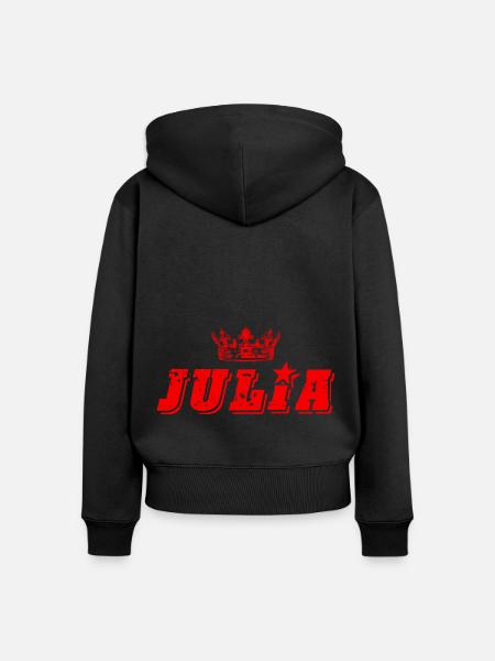 Julia - Frauen Premium Bio Zip Hoodie - Schwarz