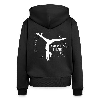 Gymnastique de gymnastique - Sweat à capuche zippé Premium bio Femme - noir - Dos - Julia (174cm)