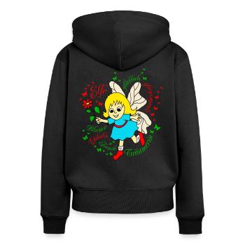 Elf dreamer in red - Women's Premium Organic Zip Hoodie - black - Back - Julia (174cm)