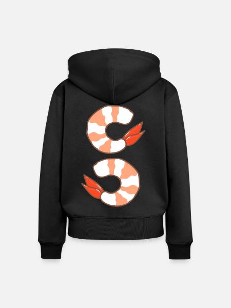 Garnele - Frauen Premium Bio Zip Hoodie - Schwarz