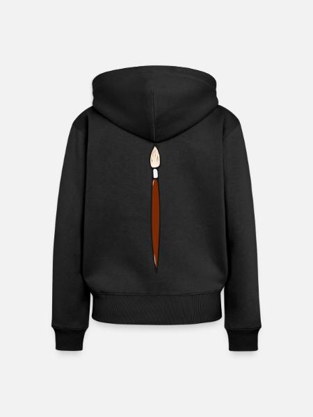 Pinsel - Frauen Premium Bio Zip Hoodie - Schwarz