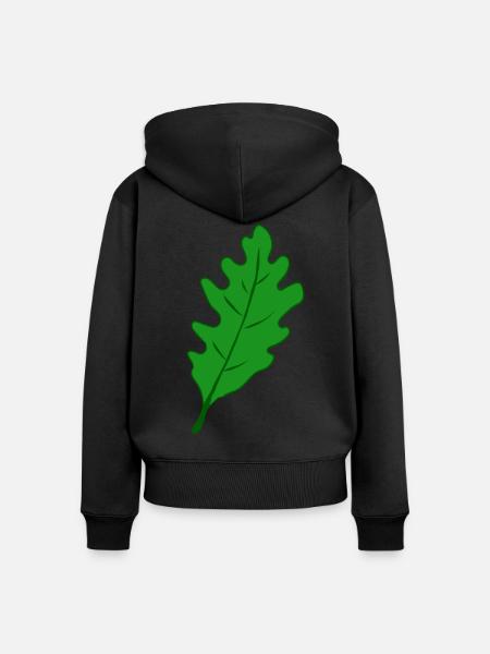 Eiche - Eichenblatt - Frauen Premium Bio Zip Hoodie - Schwarz