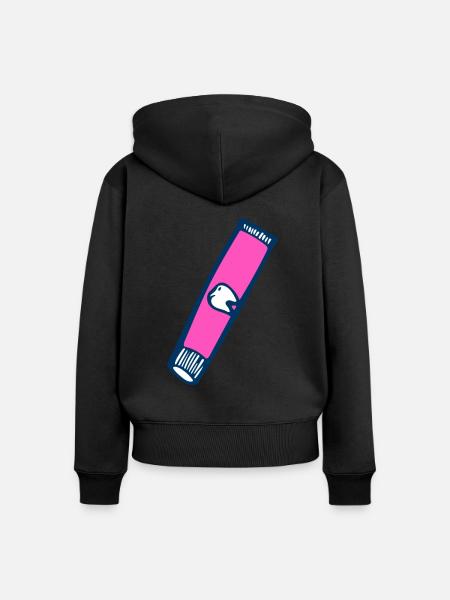 Zahnpasta - Frauen Premium Bio Zip Hoodie - Schwarz