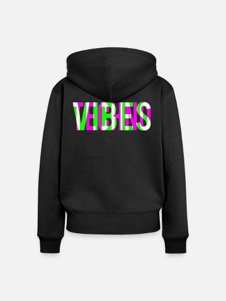 TECHNO VIBES - Frauen Premium Bio Zip Hoodie - Schwarz
