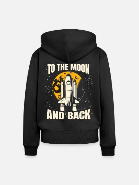 Bitcoin, Kryptowährung, Krypto Zum Mond - Frauen Premium Bio Zip Hoodie - Schwarz