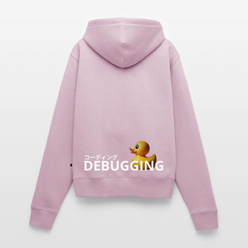 LUZILLION CODER COUTURE, DÉBOGAGE DE RUBBER DUCK Sweat à capuche zippé Premium bio Femme