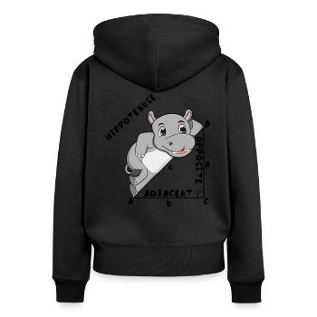 Hippotenuse Cool Fun Shirt Pythagoras Math Lovers - Women's Premium Organic Zip Hoodie - black - Back - Julia (174cm)