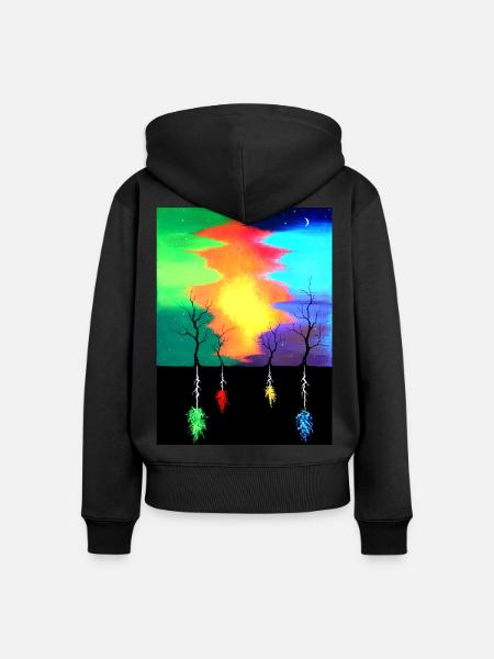 Bäume unter Erde SVENPAINT - Frauen Premium Bio Zip Hoodie - Schwarz