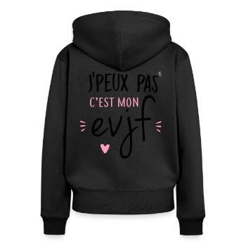 C'est mon EVJF - Sweat à capuche zippé Premium bio Femme - noir - Dos - Julia (174cm)