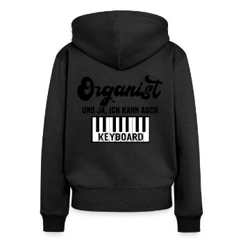 Organist Orgelspieler Keyboard Orgel - Frauen Premium Bio Zip Hoodie - Schwarz - Hinten - Julia (174cm)