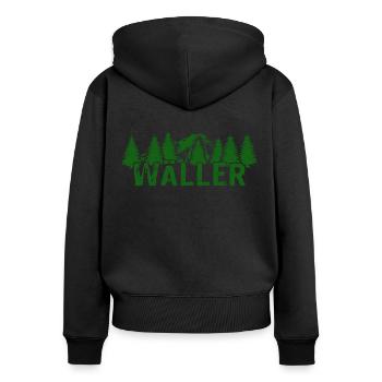 Wäller Westerwälder Westerwald - Frauen Premium Bio Zip Hoodie - Schwarz - Hinten - Julia (174cm)