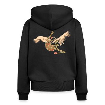 Bagpipes Music Bagpiper Scotland - Women's Premium Organic Zip Hoodie - black - Back - Julia (174cm)