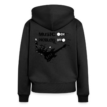Gitarren Shirt Bass-Gitarristen Instrument Musiker - Frauen Premium Bio Zip Hoodie - Schwarz - Hinten - Julia (174cm)