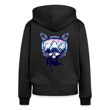 Escalade alpinisme des chats grimpeuse femmes - Sweat à capuche zippé Premium bio Femme - noir - Dos - Julia (174cm)