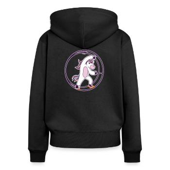 Rhönradradnen Gymnastique Einhorn Rhönrad - Sweat à capuche zippé Premium bio Femme - noir - Dos - Julia (174cm)