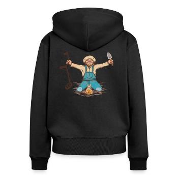 Drôle de sonde accessoires Détecteur de métaux - Sweat à capuche zippé Premium bio Femme - noir - Dos - Julia (174cm)