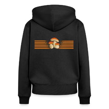 Champignons collection de champignons Champignons Mushrooms cultivateur fungi - Sweat à capuche zippé Premium bio Femme - noir - Dos - Julia (174cm)