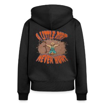 Sondeur Accessoires Détecteur de métaux Sondler - Sweat à capuche zippé Premium bio Femme - noir - Dos - Julia (174cm)