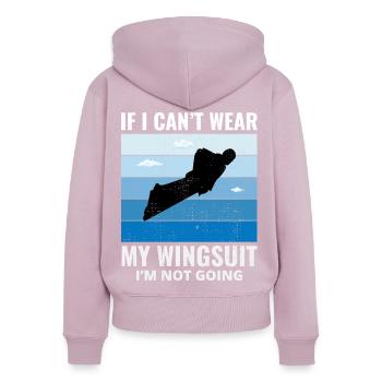 Wingsuit fliegen Base Jumping Fallschirmspringen Wingsuiting - Frauen Premium Bio Zip Hoodie - Altrosa - Hinten - Julia (174cm)