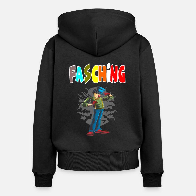 Clown de carnaval - Sweat à capuche zippé Premium bio Femme - noir