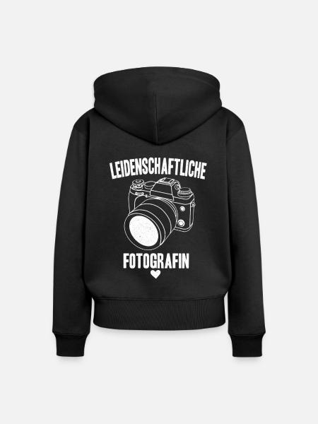Fotografie - Frauen Premium Bio Zip Hoodie - Schwarz
