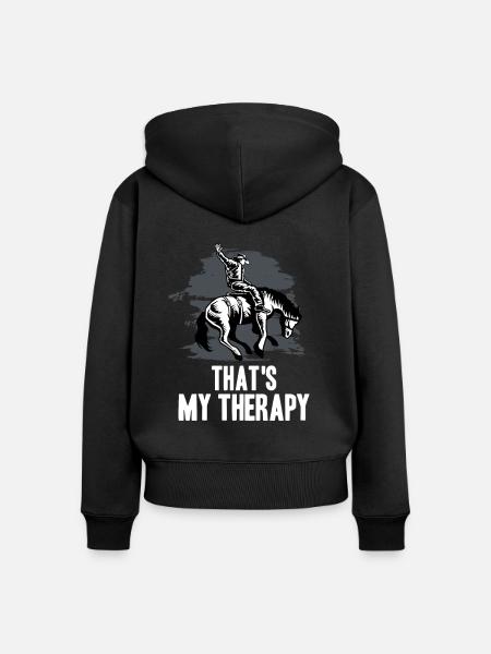 Western Reiten - Frauen Premium Bio Zip Hoodie - Schwarz