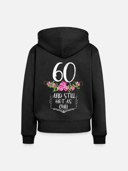 60th birthday - Women's Premium Organic Zip Hoodie - black
